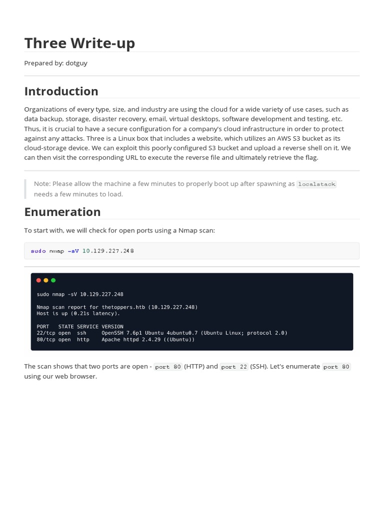 13 WriteUp AWS S3 Bucket PDF