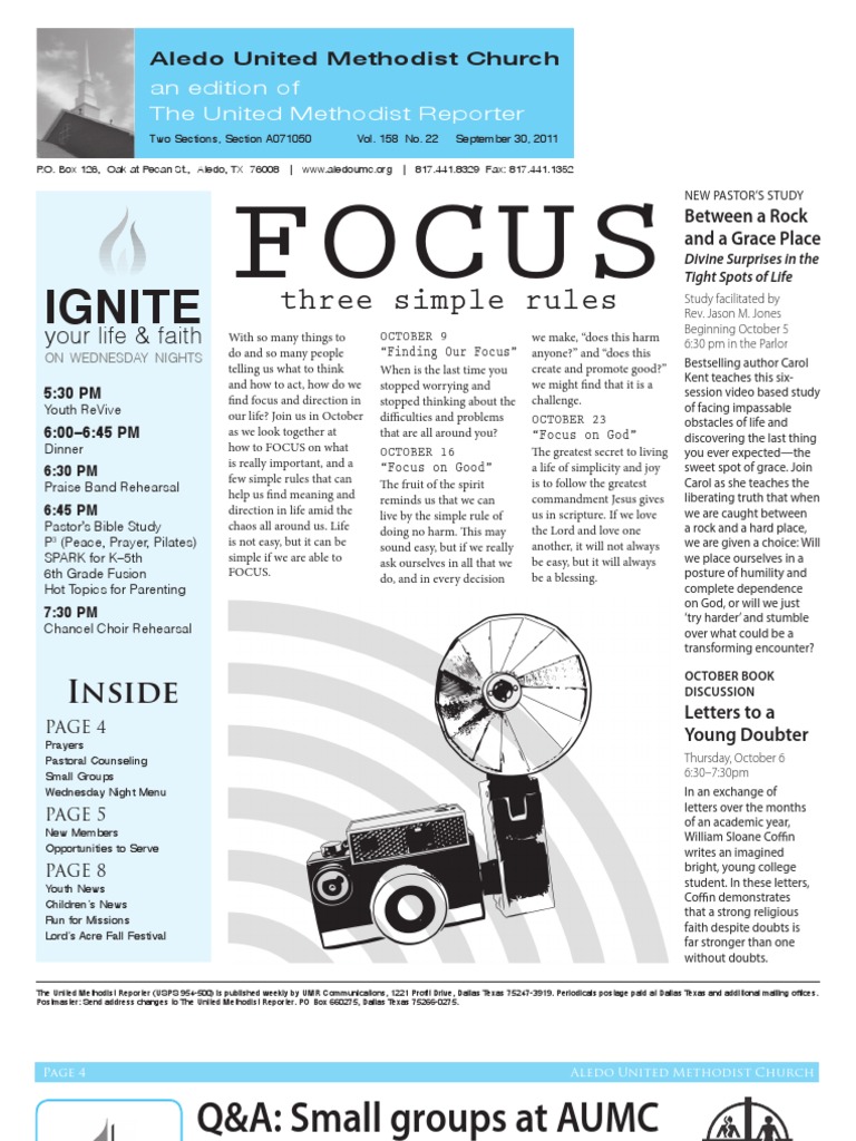 Newsletter - September 30th | PDF | United Methodist Church | Methodism