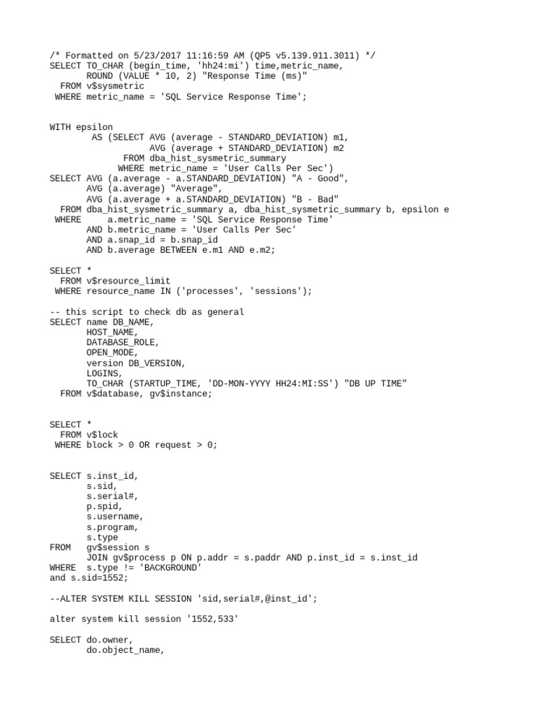 script performance oracle | PDF