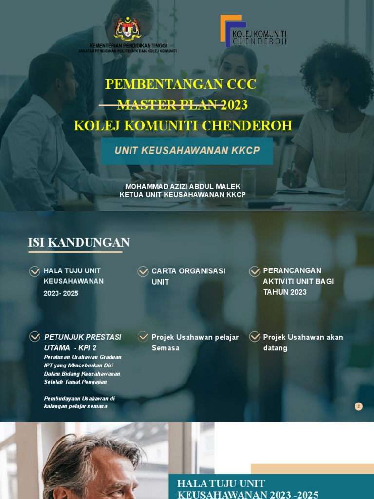 Unit Keusahawanan CCC Master Plan 2023 | PDF
