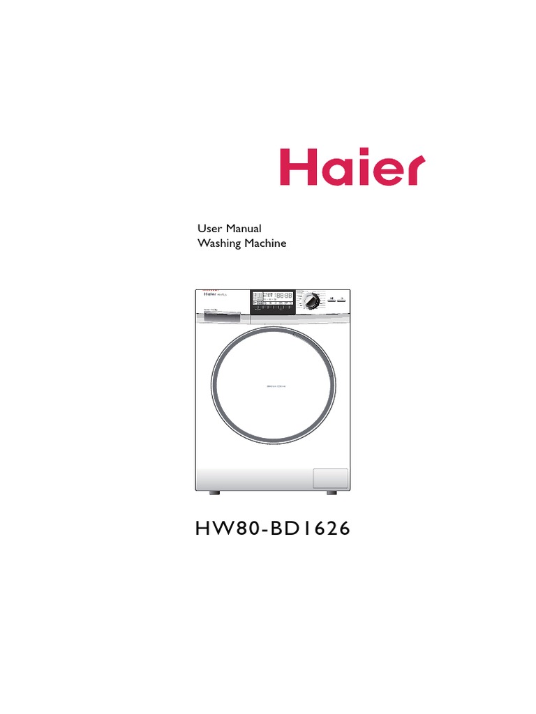 Washing Machine User Guide | PDF