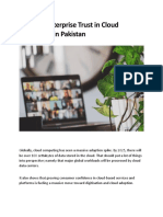 Growing Enterprise Trust in Cloud Computing in Pakistan