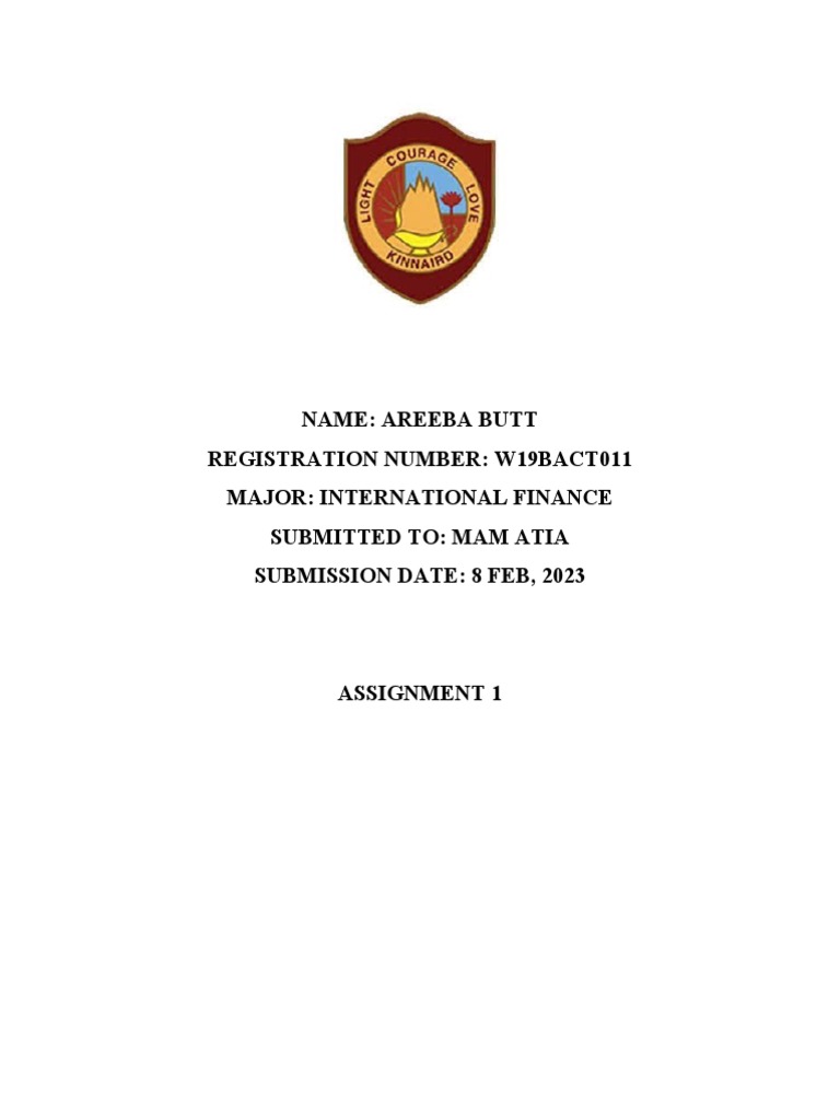 International Assig 1 | PDF