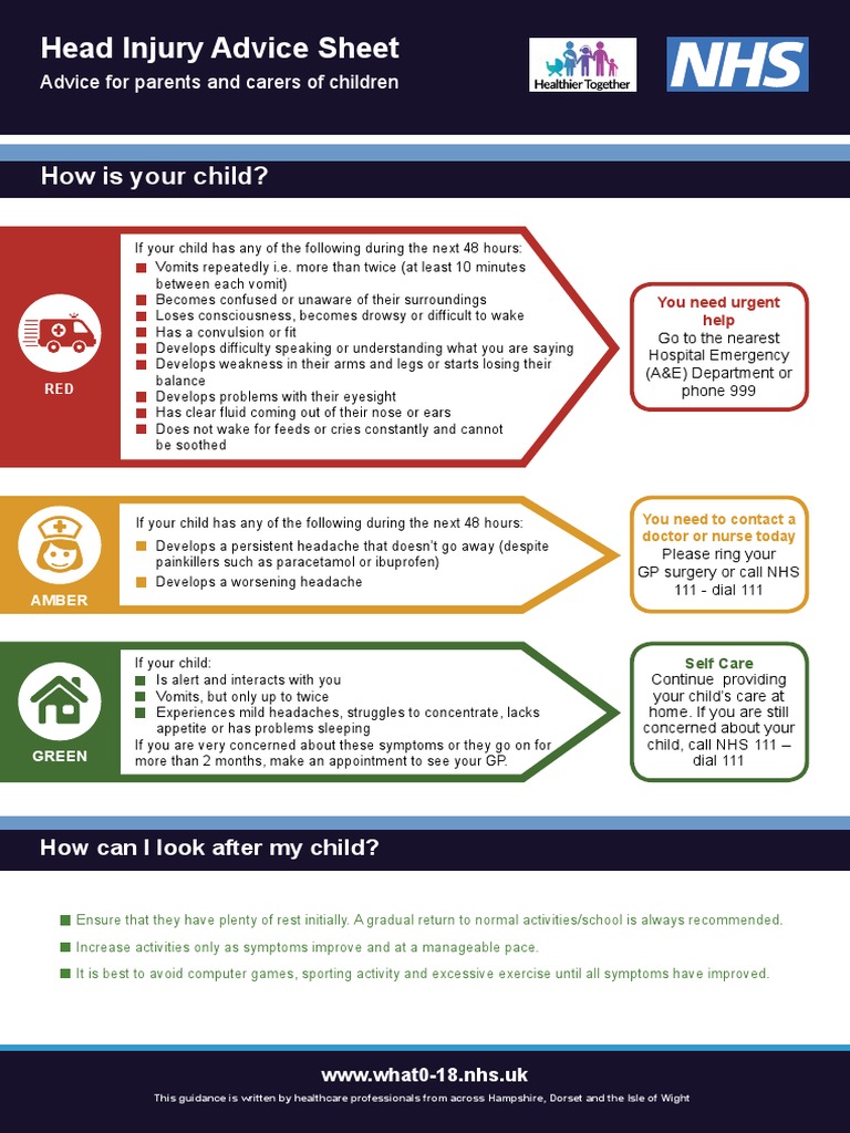 Child Head Injury Care Guide | PDF