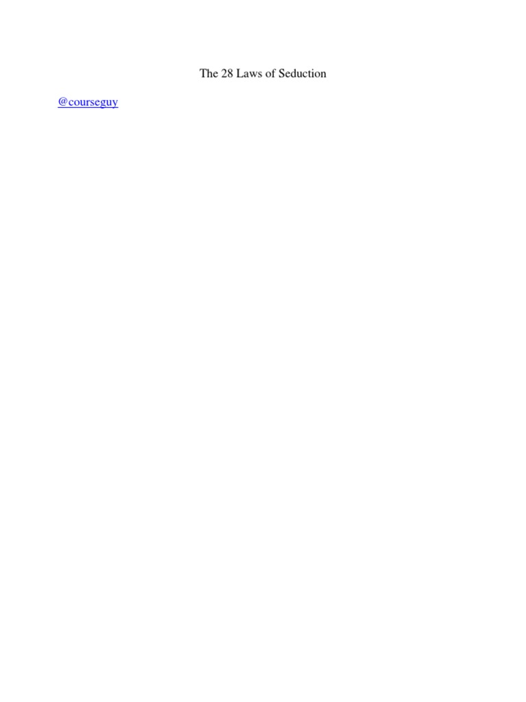 The 28 Laws of Seduction | PDF