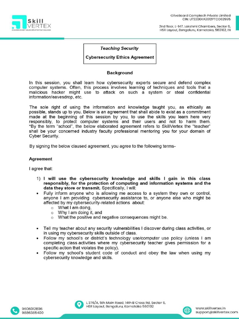 Cyber Security Agreement PDF