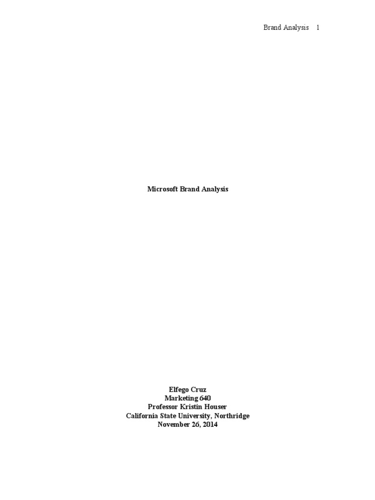 Brand analysis microsoft pdf
