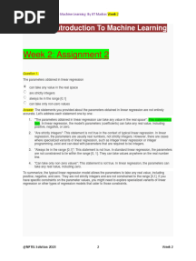 Introduction To Machine Learning Week 2 Assignment