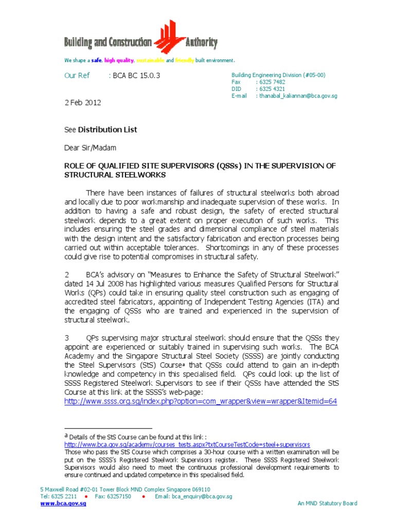 Role of QSSs in Steelwork Supervision | PDF