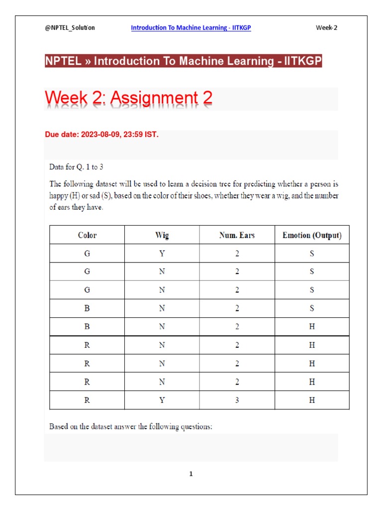 Introduction To Machine Learning IIT KGP Week 2 PDF Regression