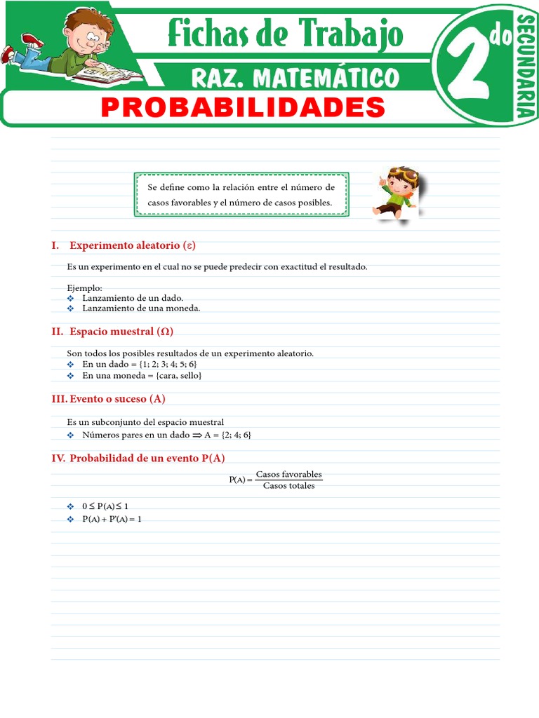 Probabilidades para Segundo Grado de Secundaria | PDF | Probabilidad ...
