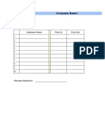 Daily Employee Attendance Sheet Excel