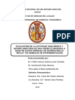 Universidad Nacional de San Antonio Abad Del Cusco Facultad de Ciencias de La Salud Escuela Profesional de Farmacia Y Bioquímica
