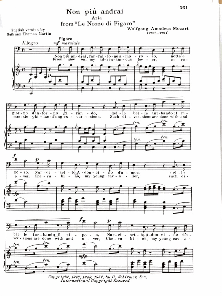 Figaro Non Piu Andrai Pdf