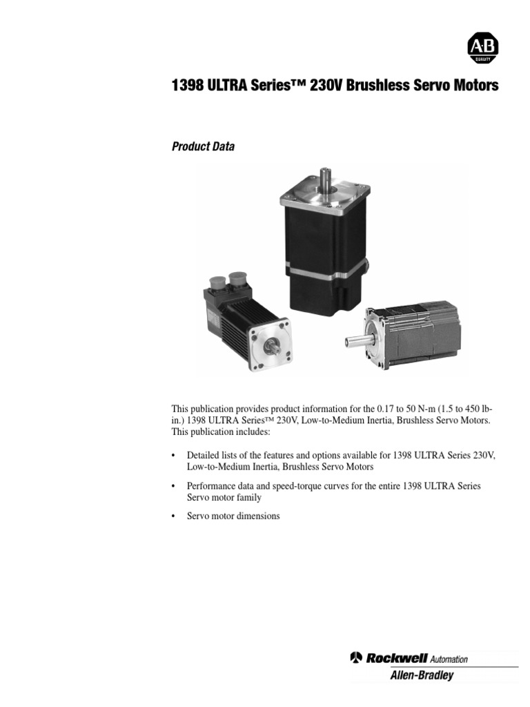 1398 ULTRA Series™ 230V Brushless Servo Motors: Product Data | PDF ...