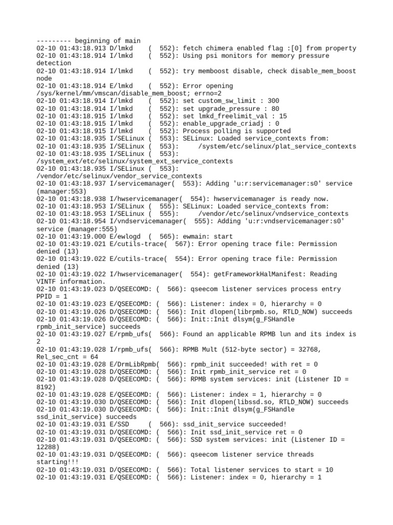 QSEECom Service Initialization Logs | PDF | Information Retrieval ...