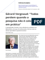 Gerard Vergnaud Todos Perdem Quando A Pesquisa Nao e Colocada em Pratica