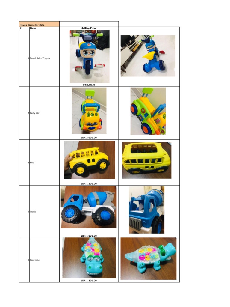 Price List - Toys | PDF