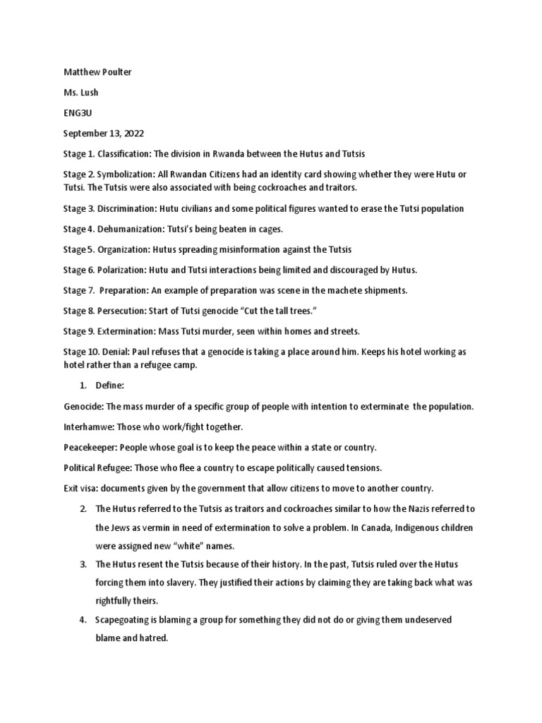 Hotel Rwanda Worksheet PDF
