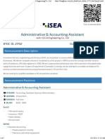 Administrative & Accounting Assistant With I.S.E.a Engineering Co