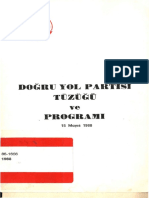 Doğru Yol Partisi Tüzük Ve Programı (1988)