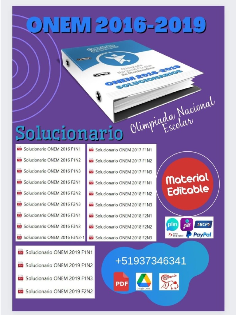 Solucionario Onem 2016-2019 | PDF | Triángulo | Conceptos matemáticos