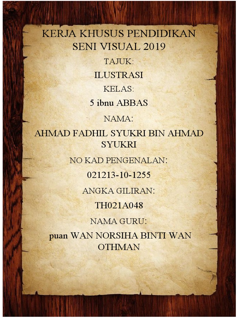 Kerja khusus pendidikan seni visual 2019 pdf