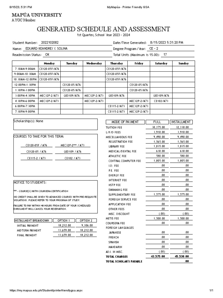 Solina - 2ndyr - 1stterm | Download Free PDF | Fee | Business