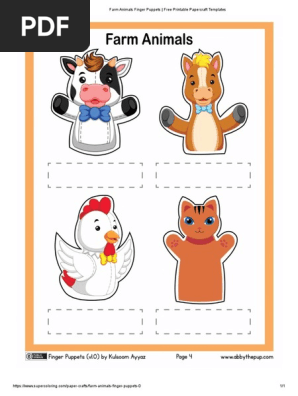 Farm Animals Finger Puppets _ Free Printable Papercraft Templates