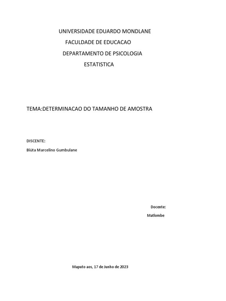 UNIVERSIDADE EDUARDO MONDLANE Docx Biuta PDF