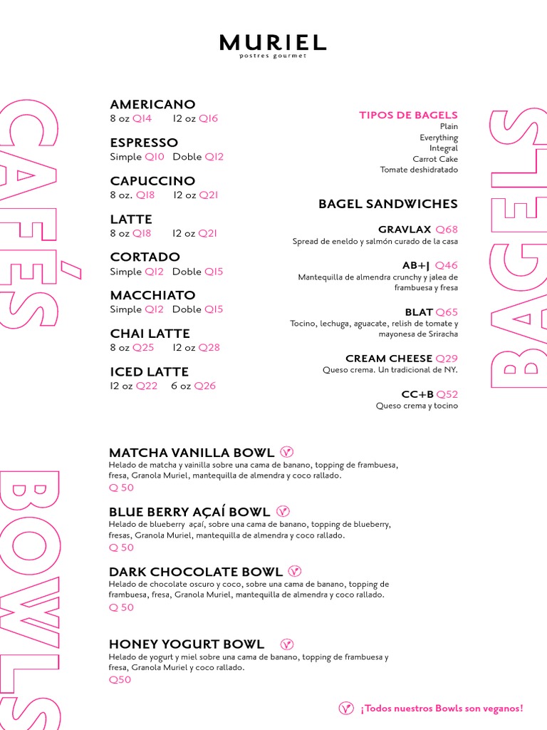 Americano Espresso Capuccino Latte Cortado Macchiato Chai Latte Iced