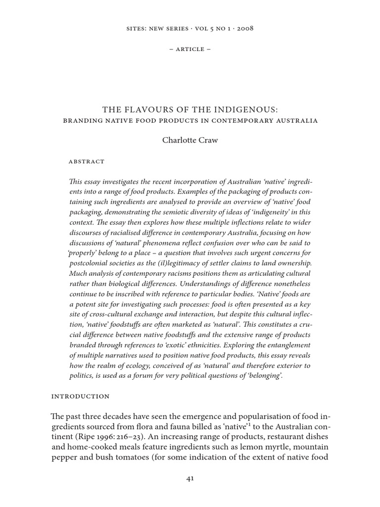 The Flavours of the Indigenous | PDF
