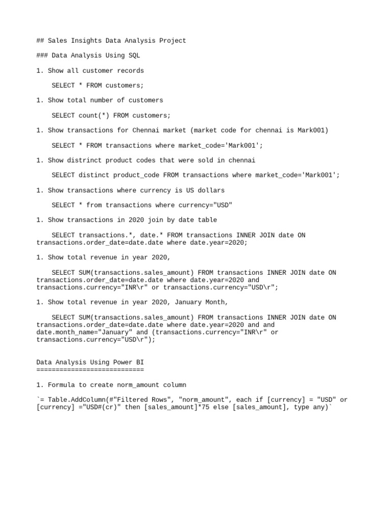 Sales insight sql code pdf