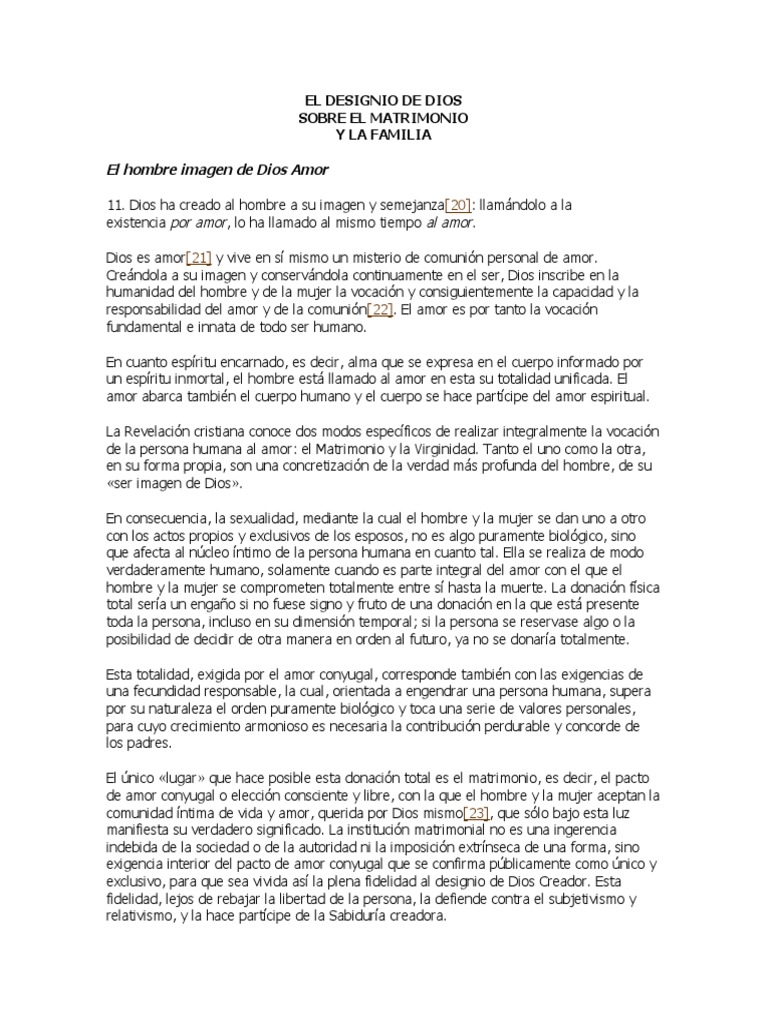 El Designio De Dios Pdf Amor Matrimonio