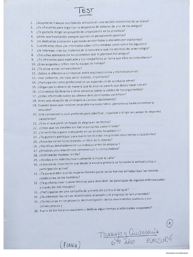 Test Vocacional | PDF