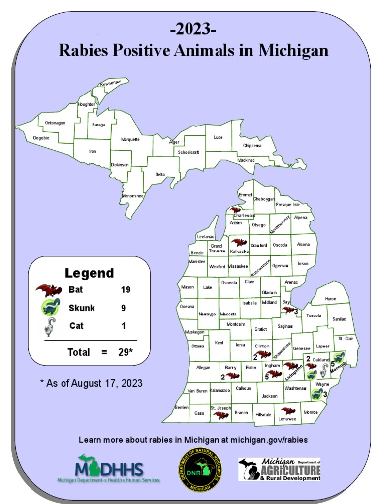 Current MI Rabies Map | PDF | Michigan