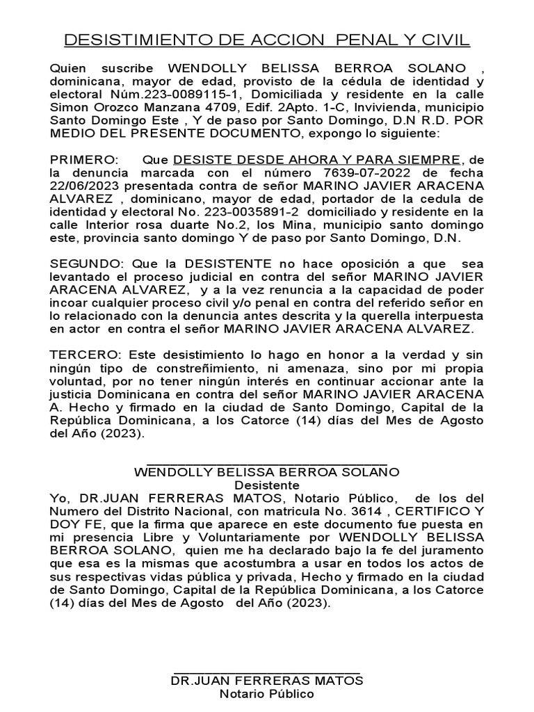 Desistimiento | PDF