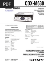 Service Manual: Fm/Am Compact Disc Player FM/MW/LW Compact Disc Player