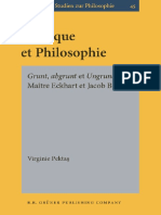 Böhme, Jakob_Meister Eckhart_Pektaş, Virginie - Mystique Et Philosophie_ Grunt, Abgrunt Et Ungrund Chez Maître Eckhart Et Jacob Böhme (2006)