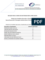 Lista de Publicao de Seleo Do Doutorado EDITAL PRPG 32-2019