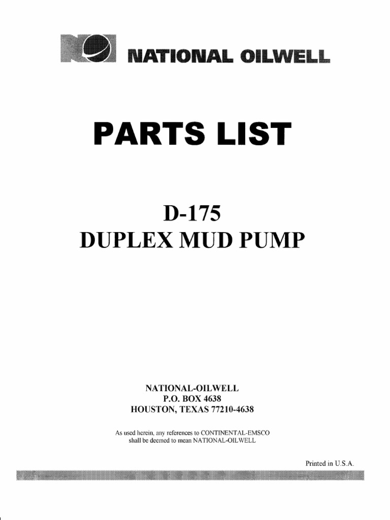 Emsco D-175 Parts List | PDF