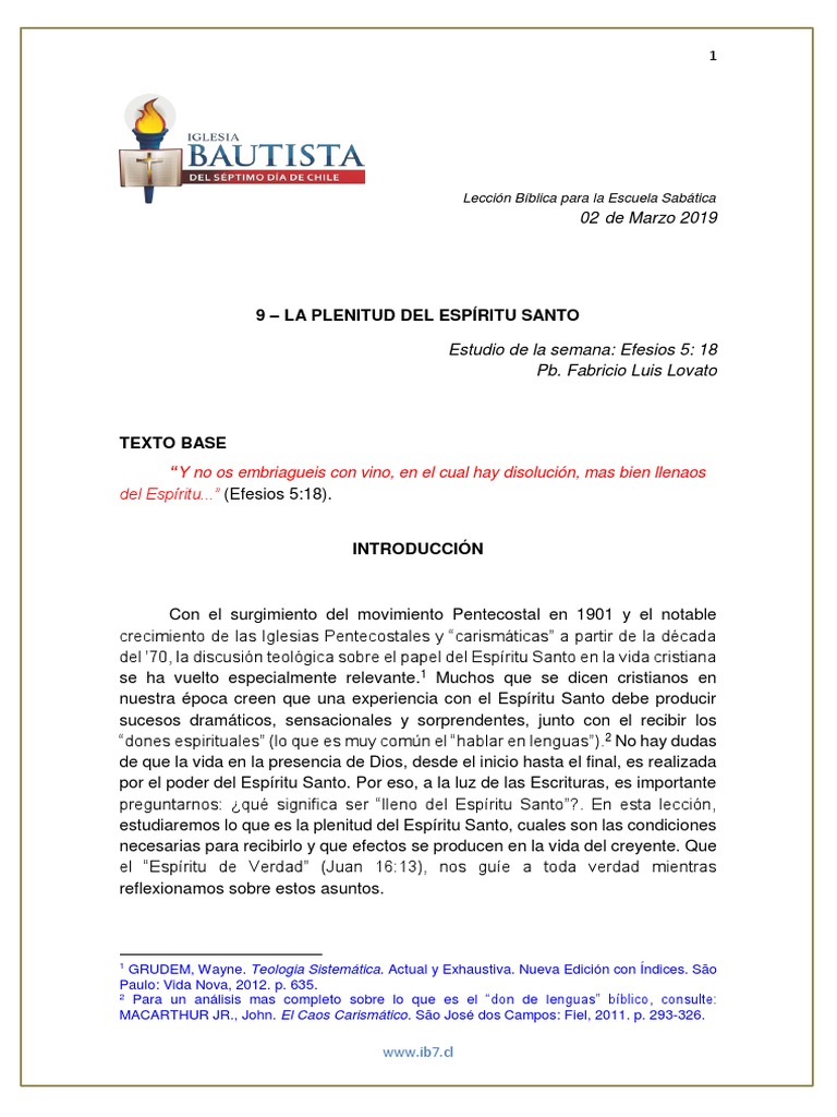 Plenitud del Espíritu Santo en la Fe | PDF | espíritu Santo | Cristo ...