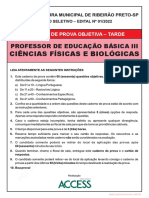 Professor de Educacao Basica III Ciencias Fisicas e Biologicas