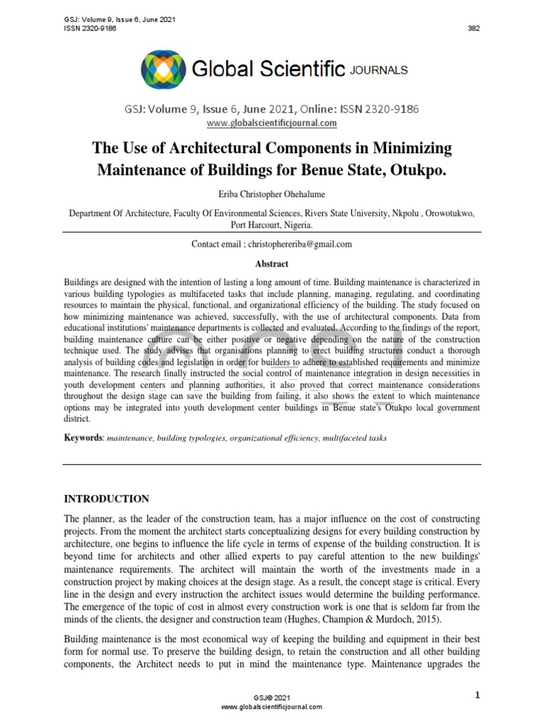 The Use of Architectural Components in Minimizing Maintenance of ...