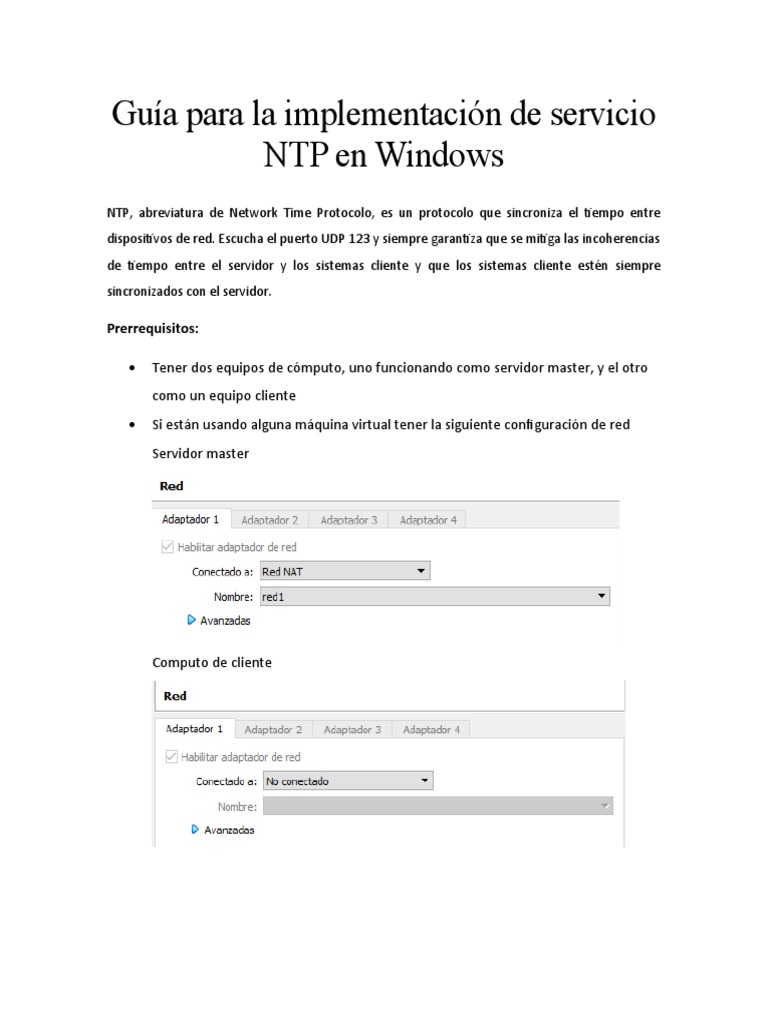 Guía NTP en Windows para Administradores | PDF | Cortafuegos ...