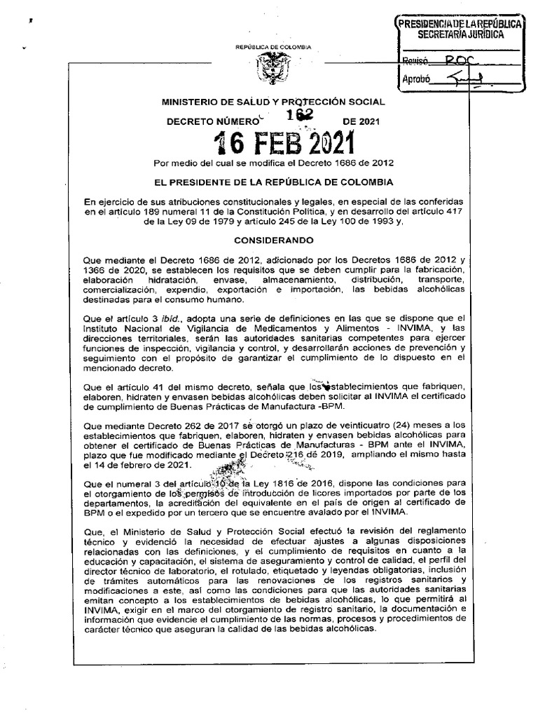 Decreto no 162 de 2021 pdf