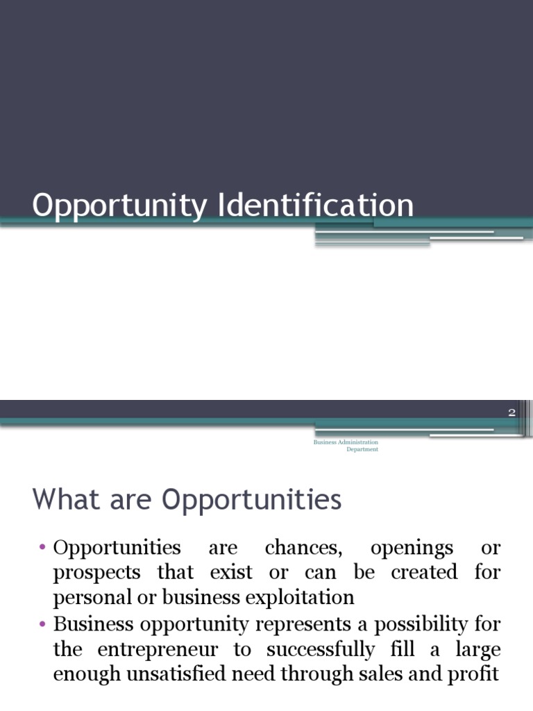 Lesson 5 Opportunity Identification PDF Feasibility Study Business