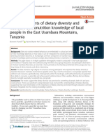 The Determinants of Dietary Diversity and Nutrition: Ethnonutrition Knowledge of Local People in The East Usambara Mountains, Tanzania
