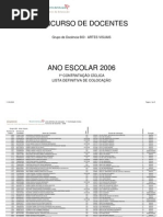 2006_Colocação Grupo de Recrutamento 600 - ARTES VISUAIS