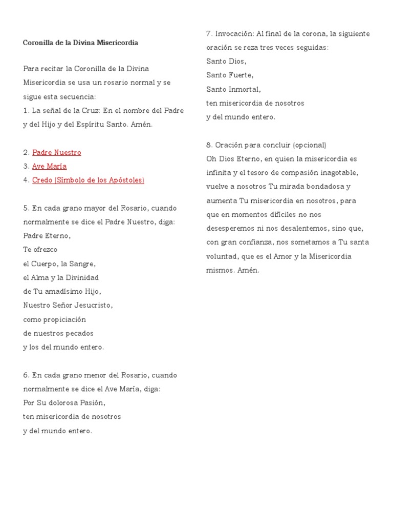 Coronilla de la Divina Misericordia | PDF
